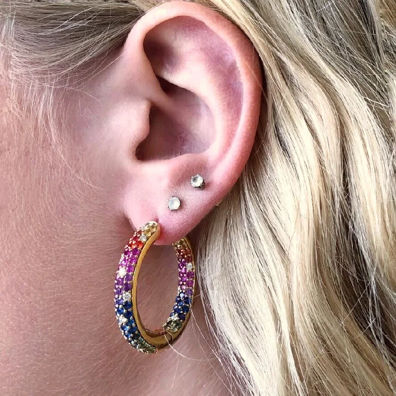 Kimberly Collins Rainbow Sapphire Hoops