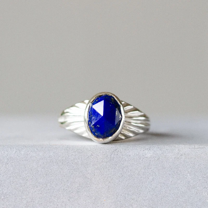 She adored her handcrafted gemstone rings with natural turquoise-Lapis and Silver Calista Ring