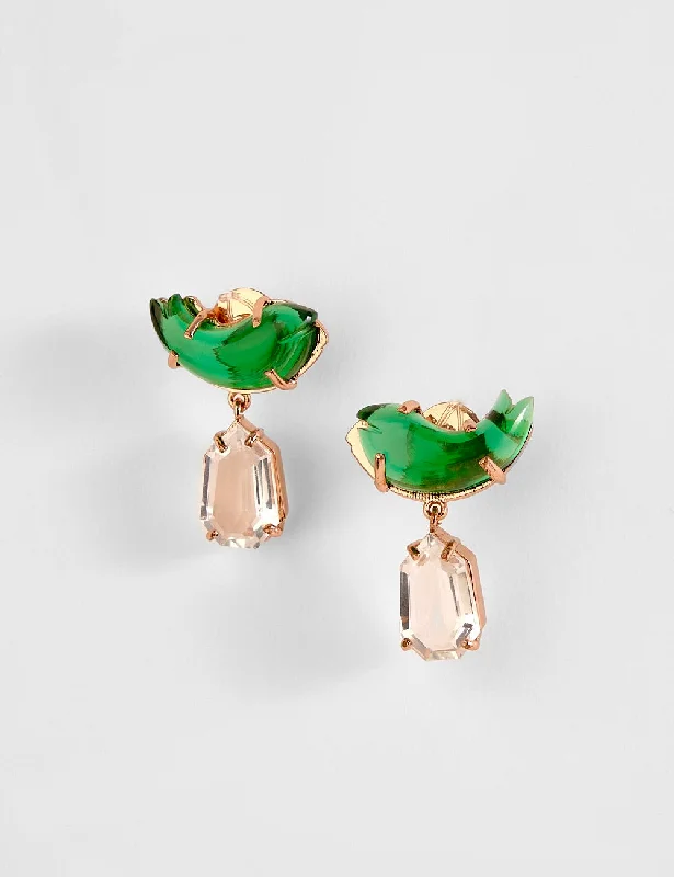 Minimalist drop earrings with simple designs for a clean and modern aesthetic -Le Cleo Drop Earrings in Jade Green