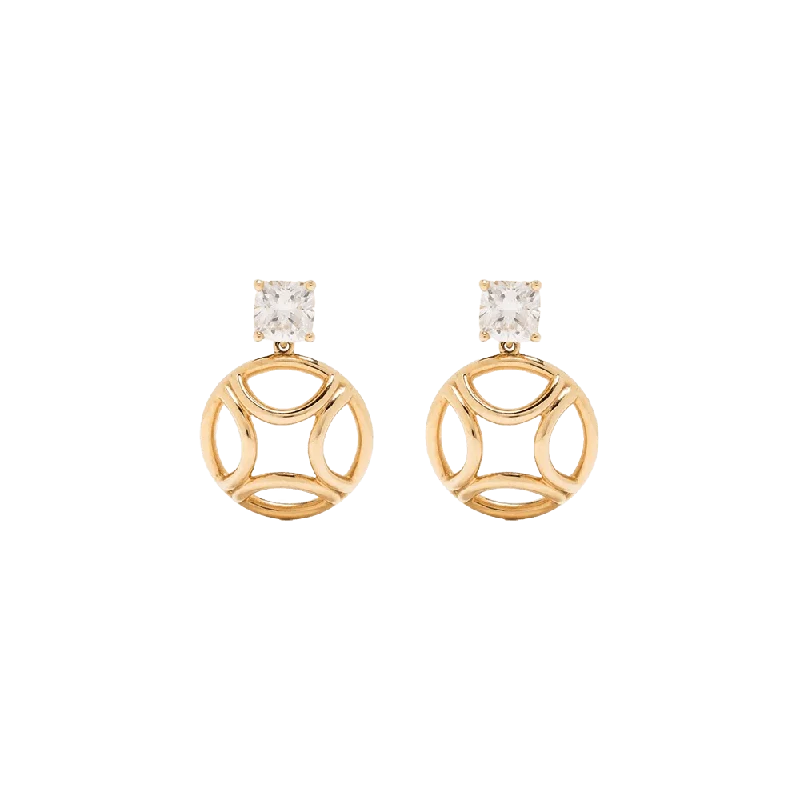 Designer drop earrings featuring modern artistry and unique materials for collectors -Perpétuel.le pendant earrings