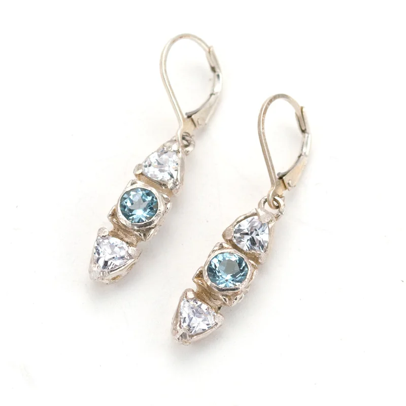 Drop earrings with sapphire blue stones for an elegant touch of color -Margriet Trilliant Drop