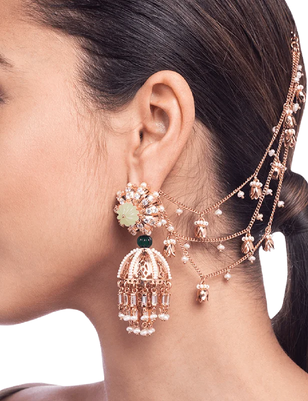 Elegant drop earrings with teardrop-shaped gemstones for a refined and polished style -Melon Sculpte Ear Cascades