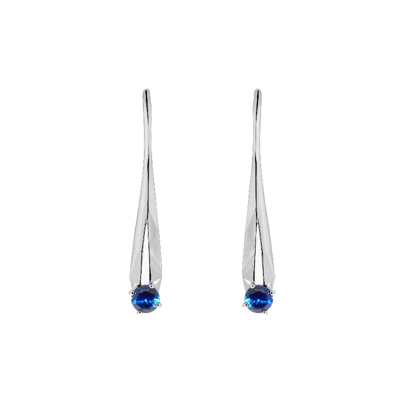 Handcrafted drop earrings with intricate beading and detailed craftsmanship for uniqueness -Meteor blue sapphire earrings