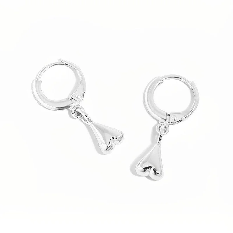 Lightweight drop earrings designed for everyday wear and casual elegance -Mini Heart Drop Earrings