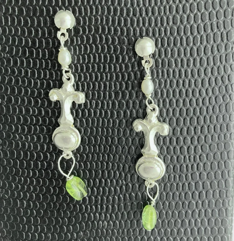 Drop earrings with pastel-colored stones for a soft and feminine look -Mirror Drop