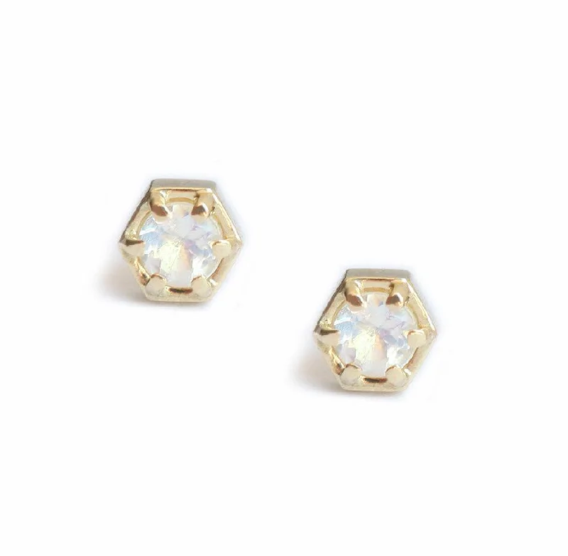 Moonstone Stud Earrings, Moonstone Earrings