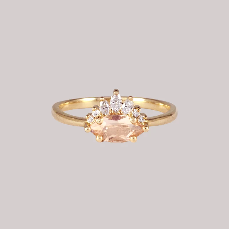 Bespoke gemstone rings tailored to preferences took weeks to make-Amour Morganite Diamond Ring