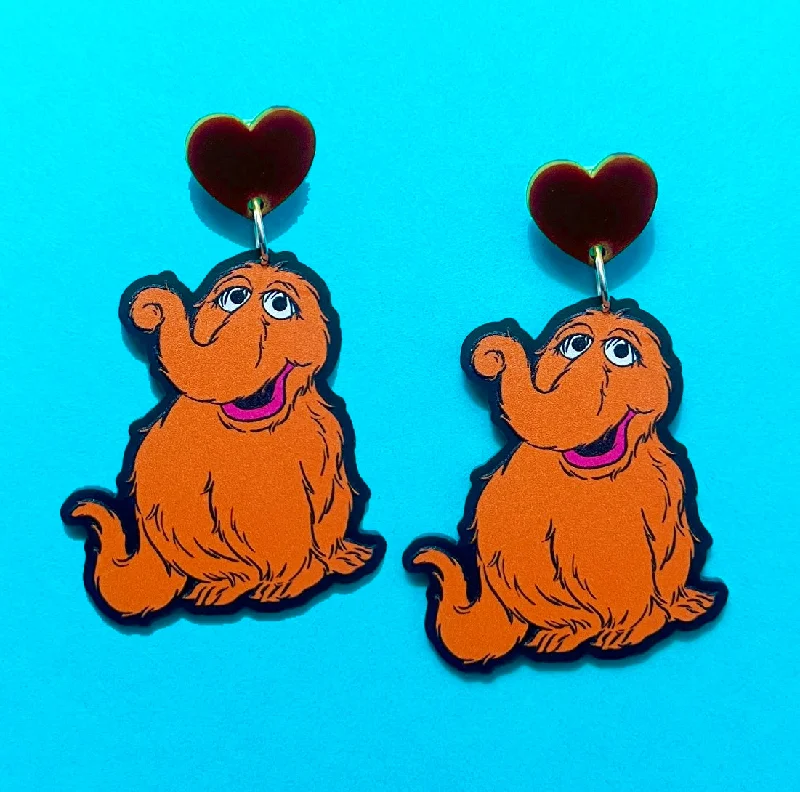 Long drop earrings with tassels for a trendy and fashion-forward accessory -Mr. Snuffleupagus Drop Earrings