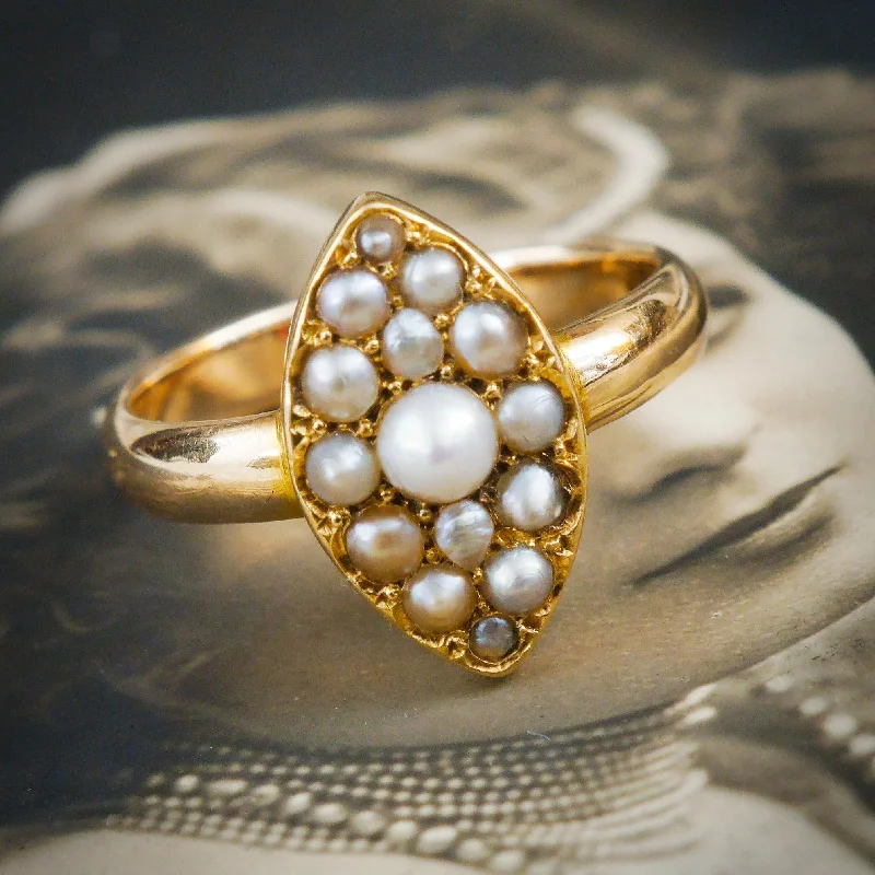 Unique gemstone rings crafted by local artisans sold fast-Much Coveted Late Victorian Natural Pearl Ring