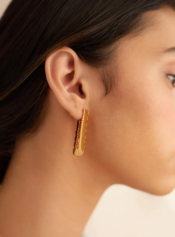 Elegant drop earrings with teardrop-shaped gemstones for a refined and polished style -OH Epee Mini Earrings