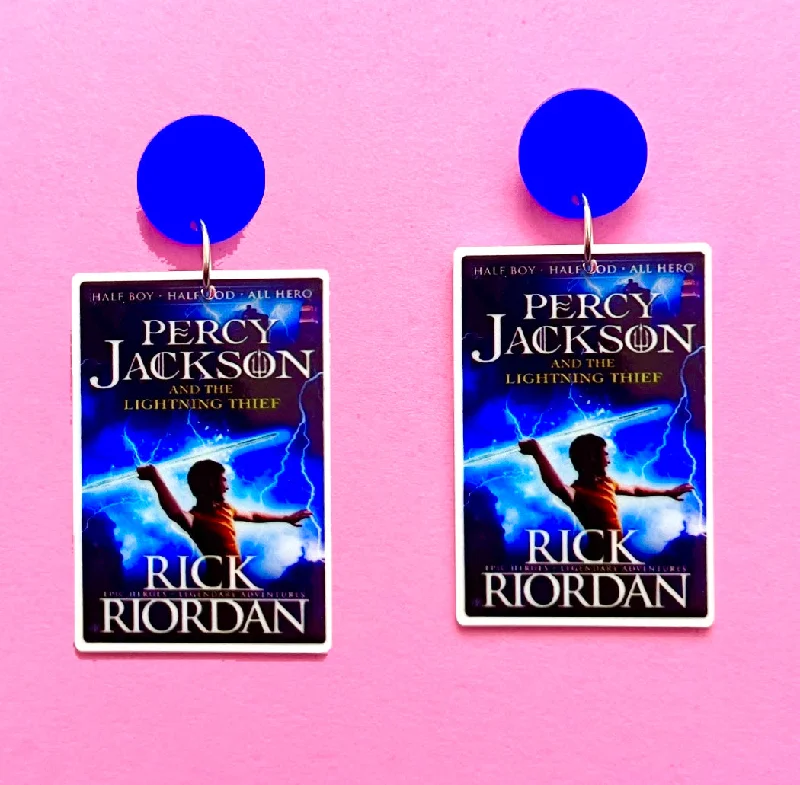 Drop earrings featuring a moon and star design for a celestial-inspired look -Percy Jackson Acrylic Drop Earrings