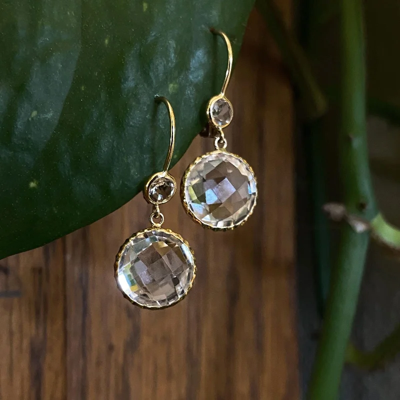 Petite Crystal Quartz Dangle Earrings