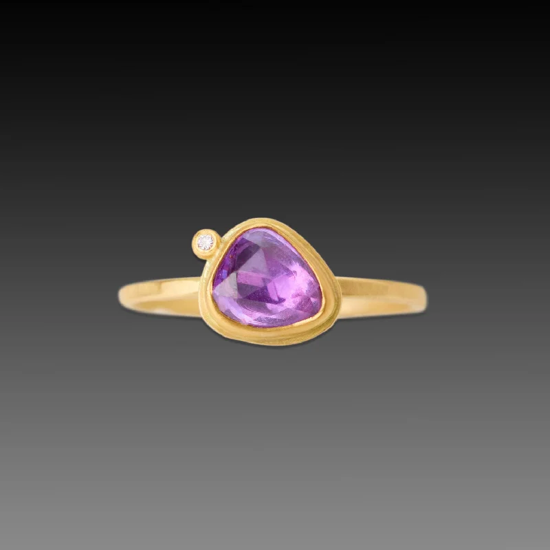 Classic gemstone rings in timeless gold bands never fade-Lavender-Pink Sapphire Ring