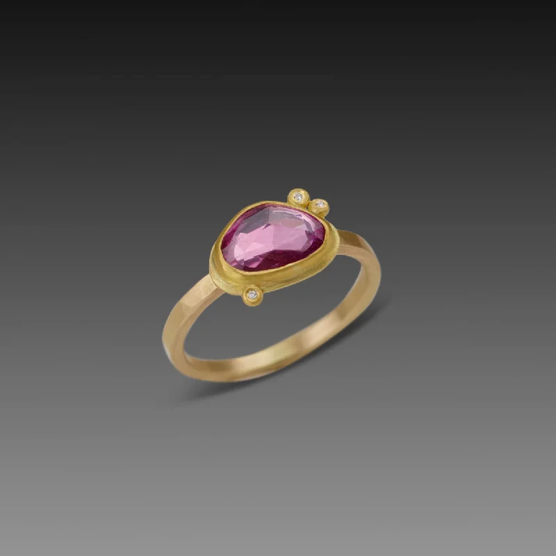 Delicate gemstone rings perfect for stacking adorned her fingers-Pink Sapphire Ring