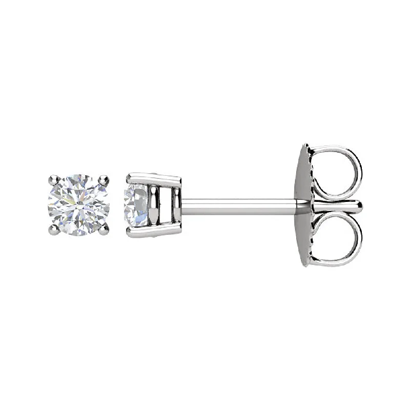 Platinum 3.2mm Round 1/4 CTW (G-H,SI2-SI3) Diamond Basket Style Studs