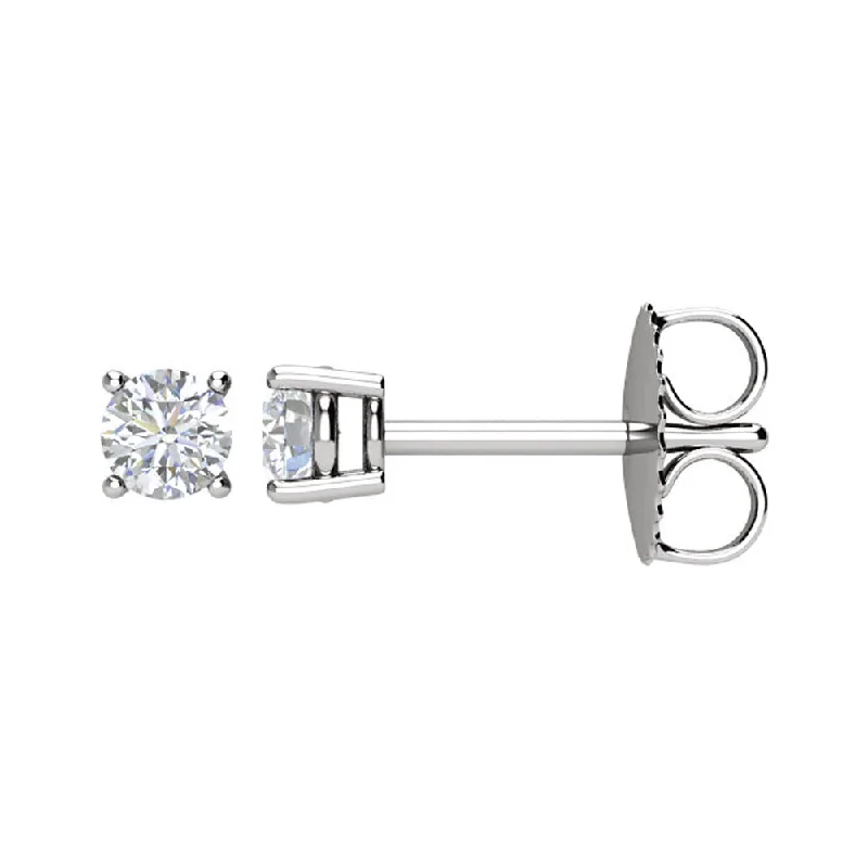 Platinum 4.5mm Round 3/4 CTW (G-H,SI2-SI3) Diamond Basket Style Studs