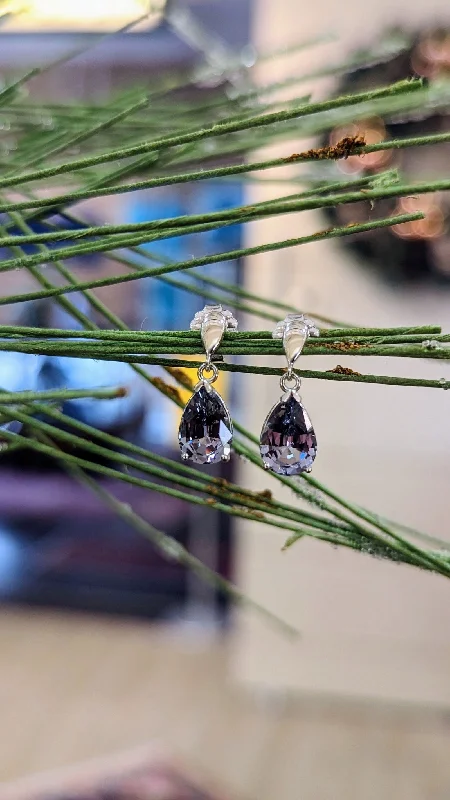 Grey Spinel Dangle Earrings