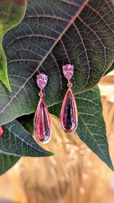 Pink Tourmaline Drop earrings