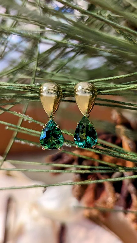 Green Tourmaline Drop Earrings