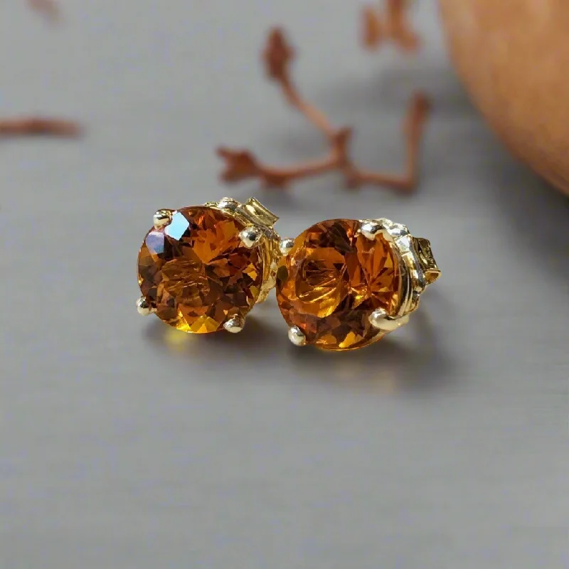 Large Citrine Studs