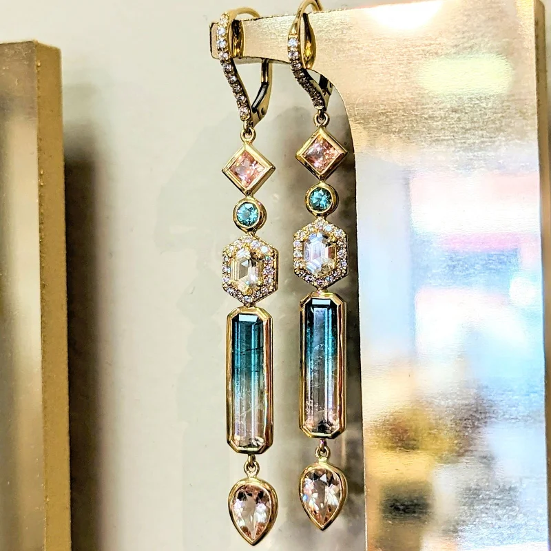 Plumb Gold Original Multi-Gem Dangle Earrings