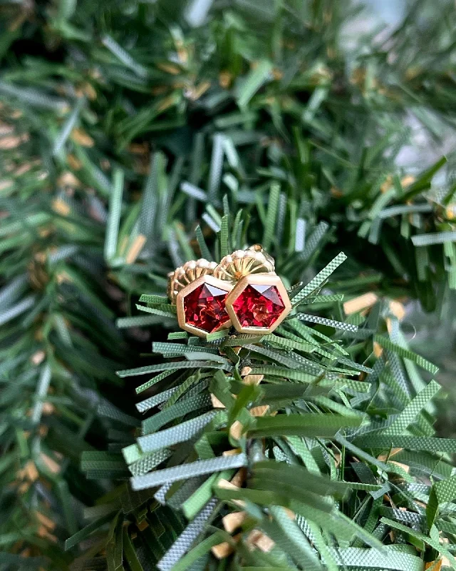 Red Garnet Studs