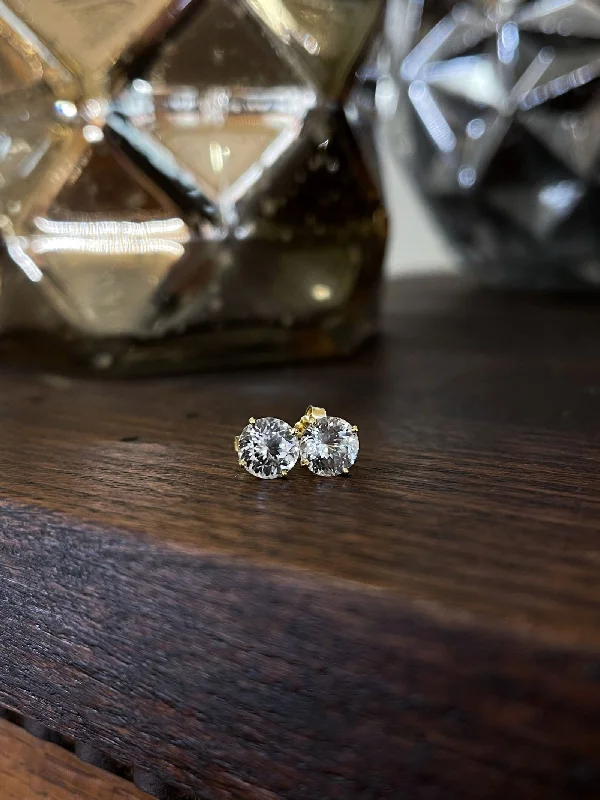 Plumb Gold Original White Zircon Studs