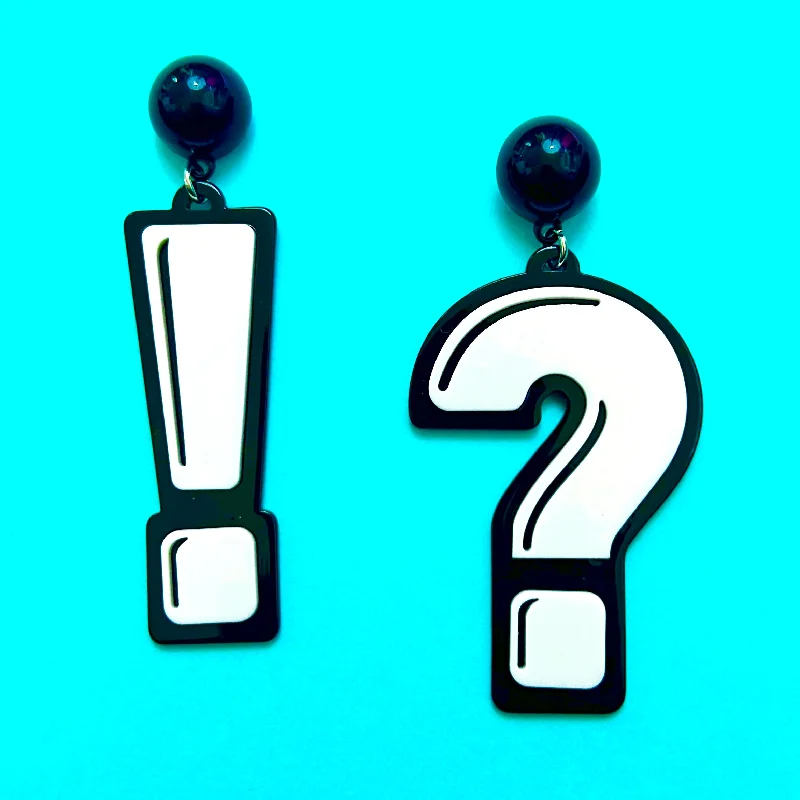 Drop earrings with enamel designs and bright colors for an eye-catching accessory -Punctuation Marks Acrylic Drop Earrings