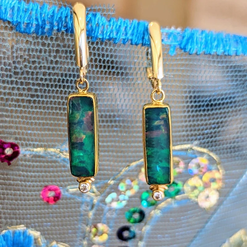 Rectangle Opal Dangles