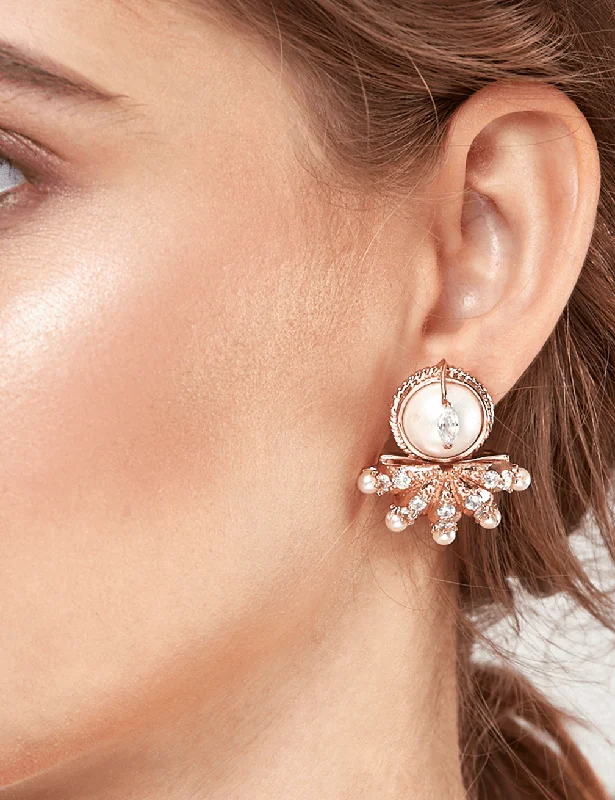 Elegant drop earrings for evening events with a sophisticated and luxurious finish -Regina Pearl Studs