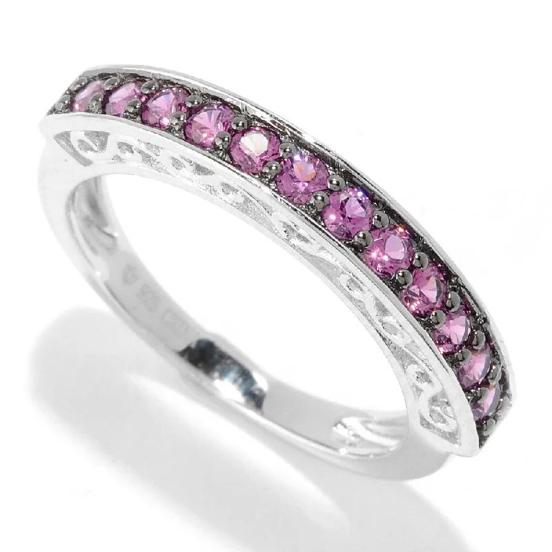 They ordered custom gemstone rings designed for special occasions-Rhodium Over Sterling Silver 0.54ctw Rhodolite Ring