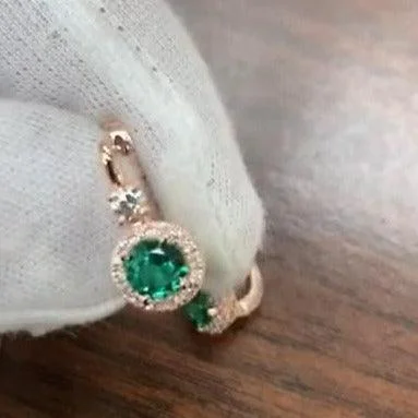 Rose gold and emerald green earrings