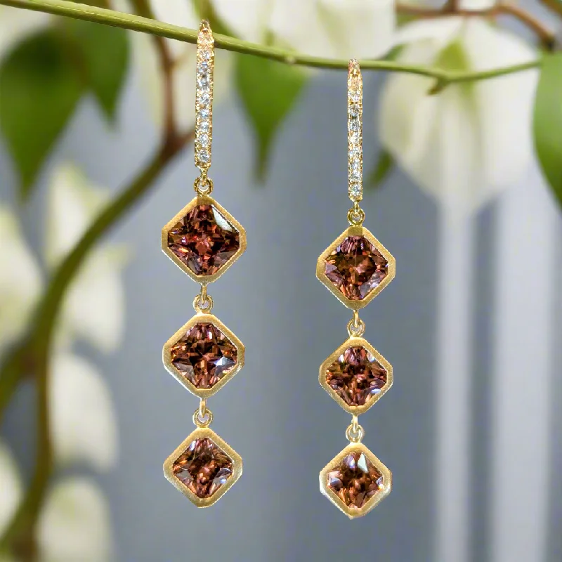 Rose Zircon Dangles