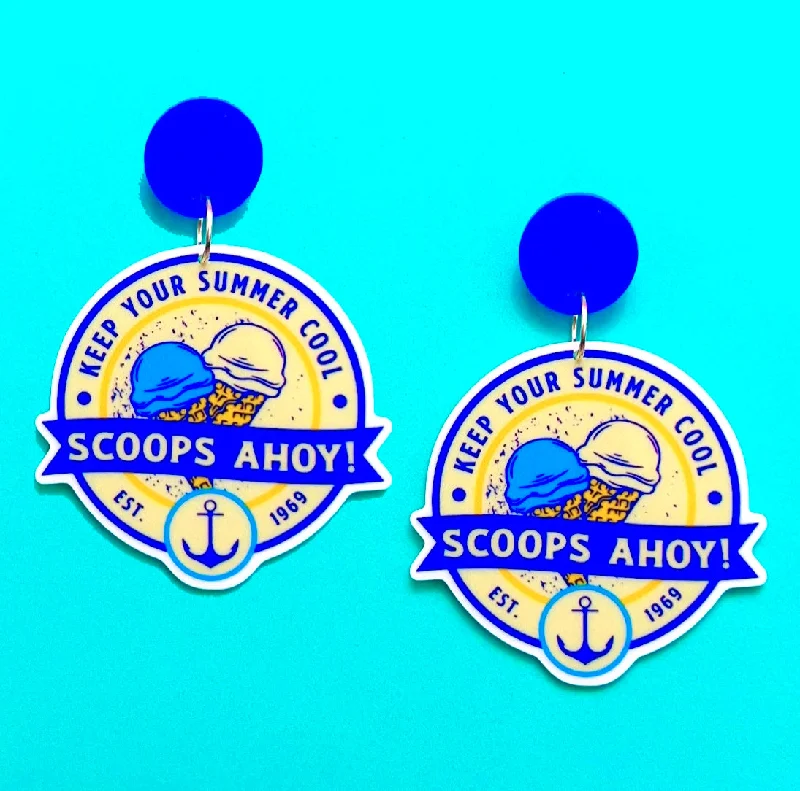 Drop earrings with adjustable hooks for a customizable fit and comfort -Scoops Ahoy! Acrylic Drop Earrings