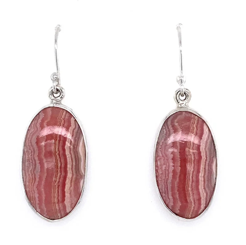 'Kara' Silver Rhodochrosite Gemstone Earrings