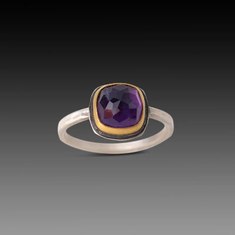 Classic gemstone rings in timeless gold bands never fade-Simple Elegance Amethyst Ring