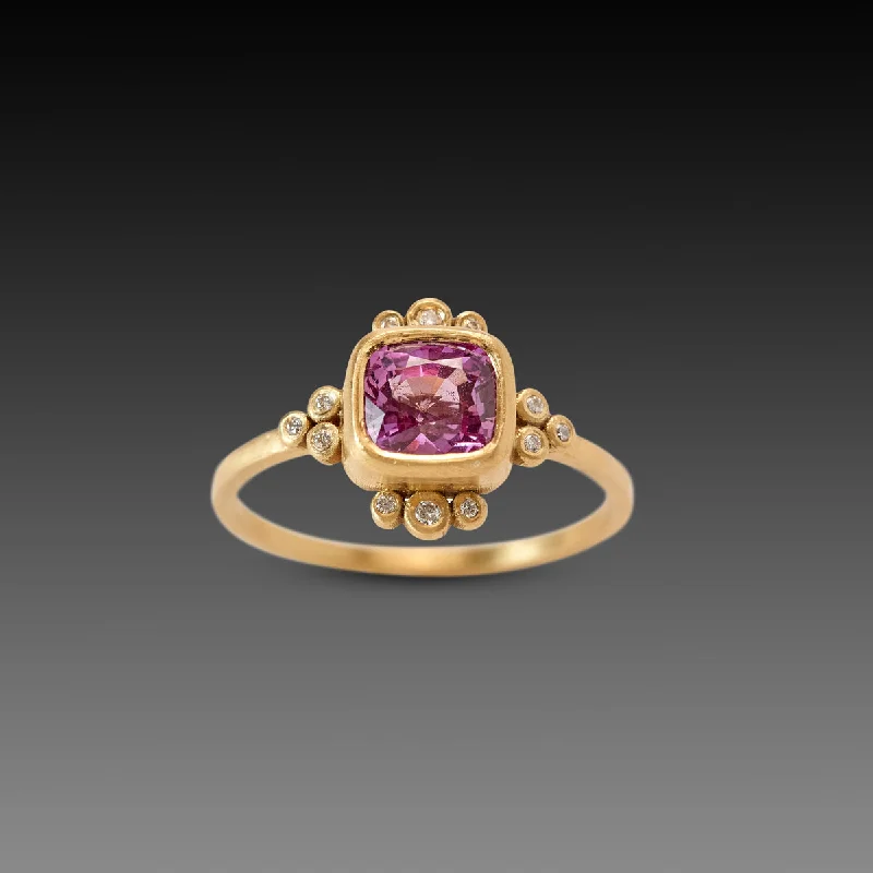 Bespoke gemstone rings tailored to preferences took weeks to make-Sparkling Pink Sapphire Ring