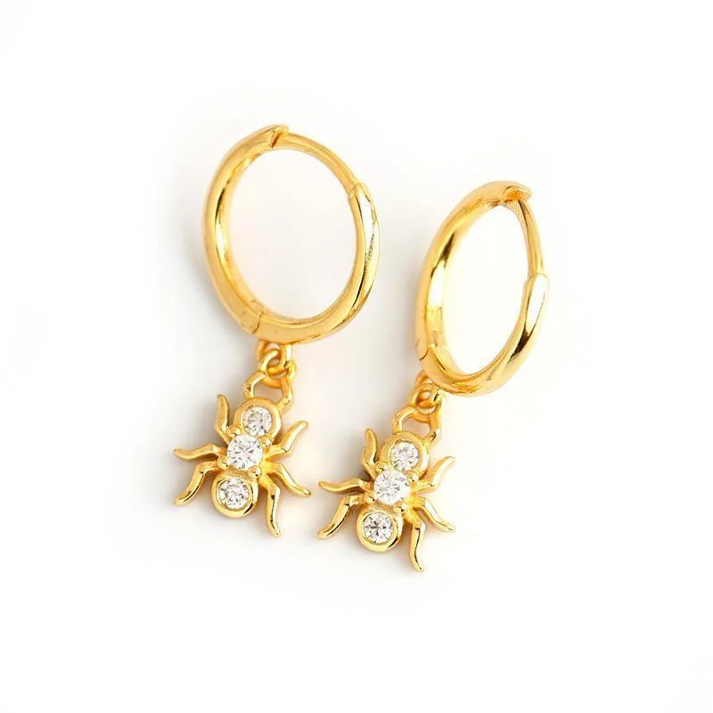 Delicate drop earrings with pearl embellishments for a feminine and refined style -Spider Drop Earrings