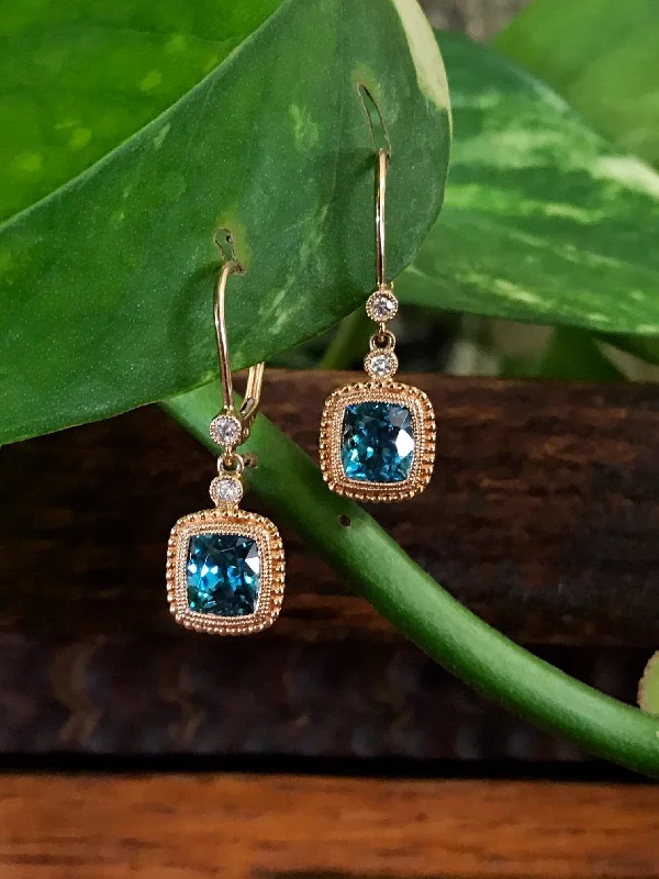 Blue Zircon Dangles