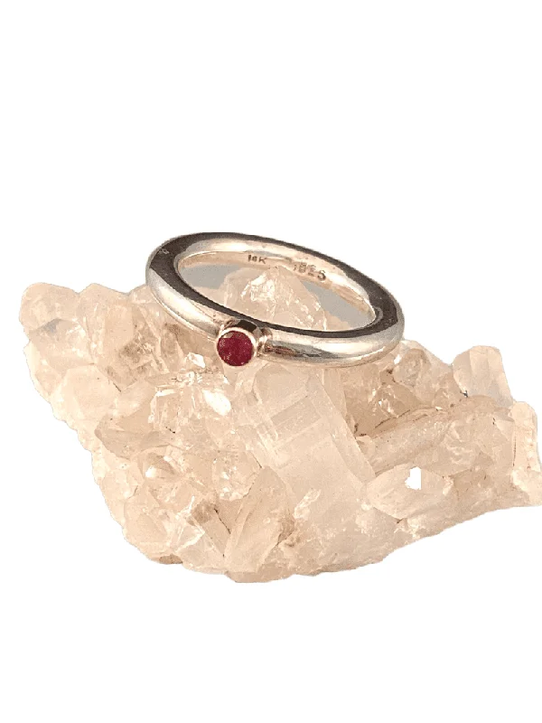 Bespoke gemstone rings tailored to preferences took weeks to make-Sterling & 14K Gold Ruby Ring