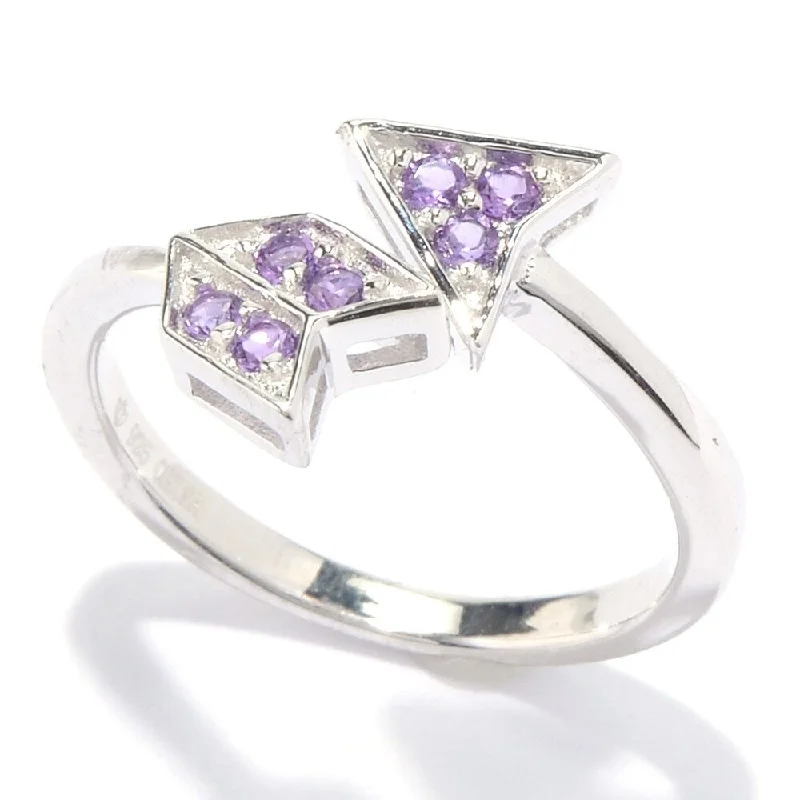 They ordered custom gemstone rings designed for special occasions-Sterling Silver Amethyst Arrow Toe Ring