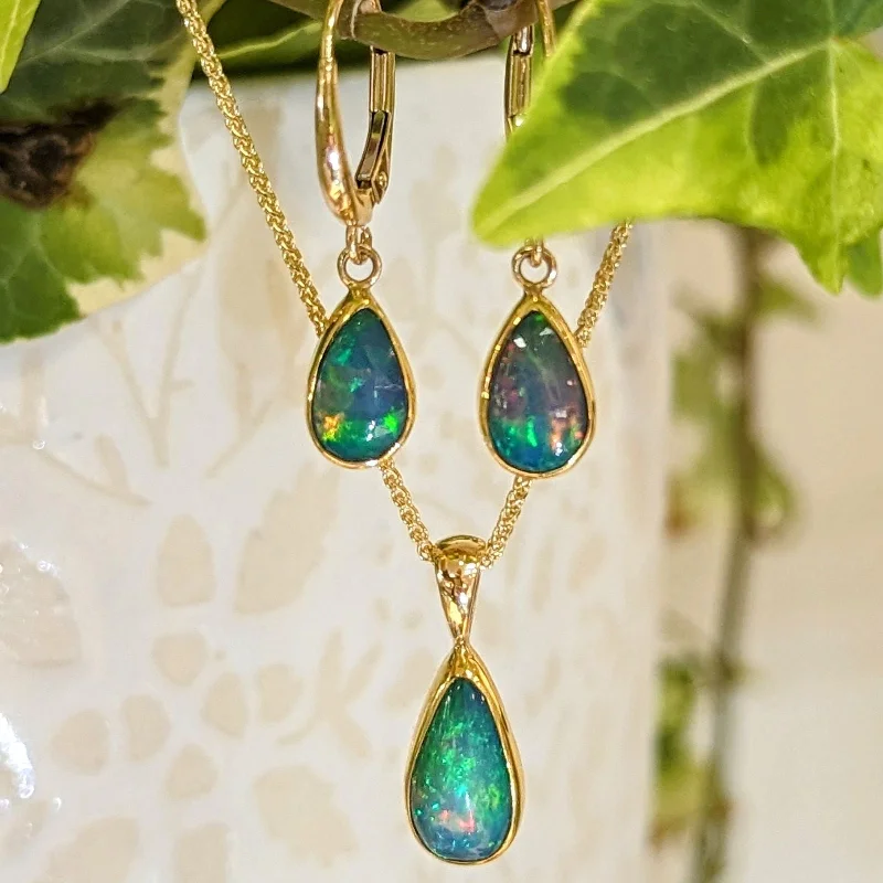 Teardrop Opal Pendant or Earrings