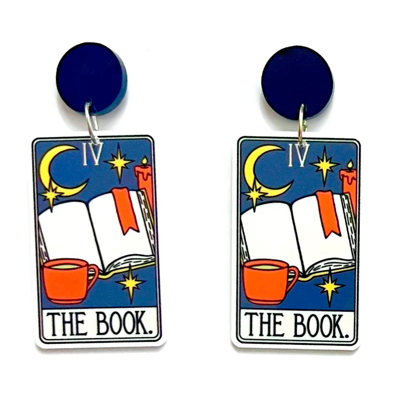 Drop earrings with fine detailing and delicate elements for understated elegance -The Book Tarot Card Acrylic Drop Earrings