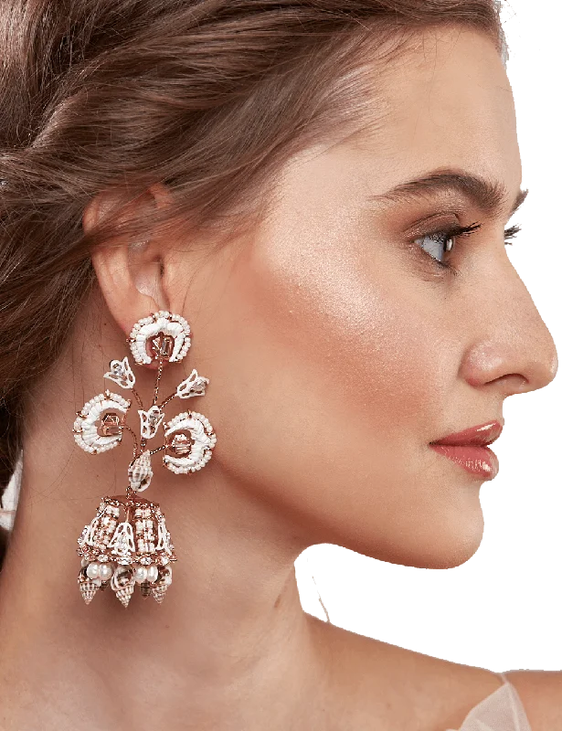 Drop earrings with a floral theme for a feminine, delicate, and nature-inspired design -The Elms Arbour Dazzlers