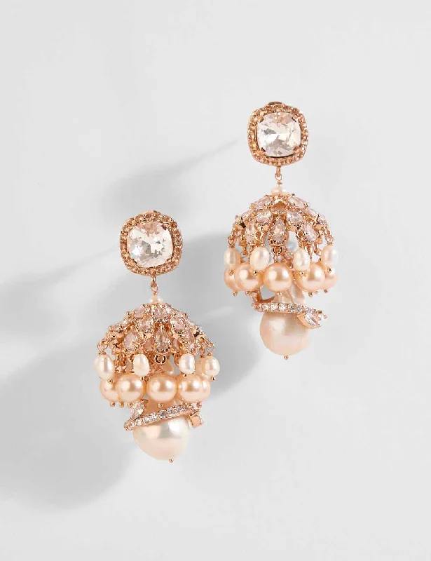 Drop earrings with emerald green stones for an elegant and rich appearance -The Paloma Pearl Earrings