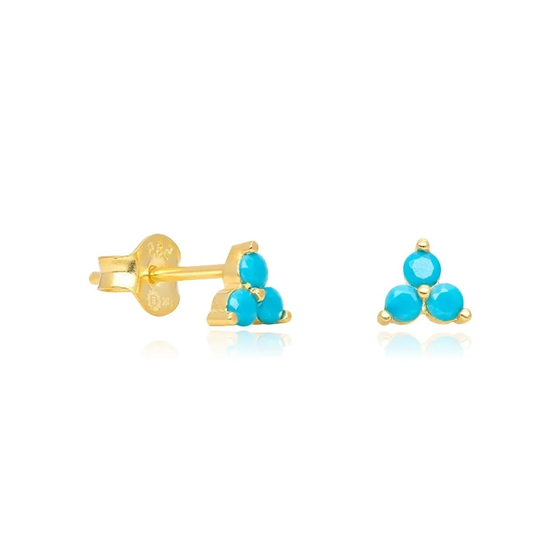 Turquoise Trinity Cluster Stud Earrings