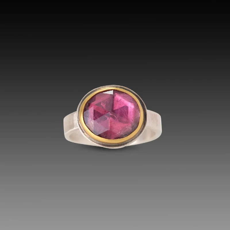 He found affordable gemstone rings for everyday wear online-Simple Elegance Pink Tourmaline Ring