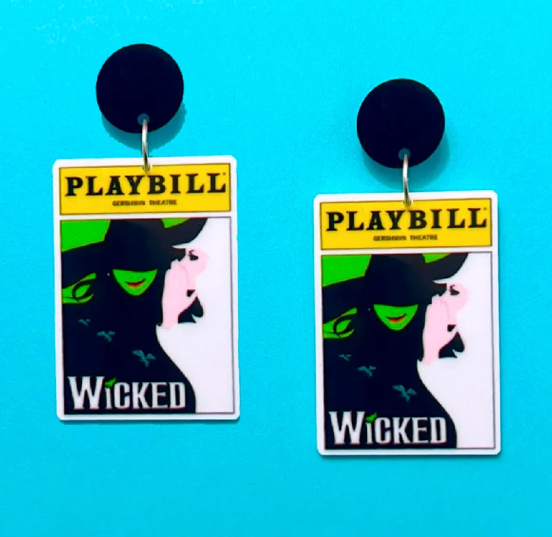 Multi-layered drop earrings with cascading elements for a dramatic and eye-catching look -Wicked Playbill Drop Earrings